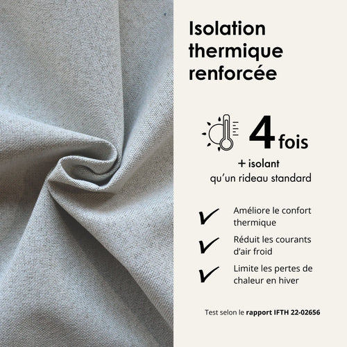 Rideau occultant double face à galon fronceur